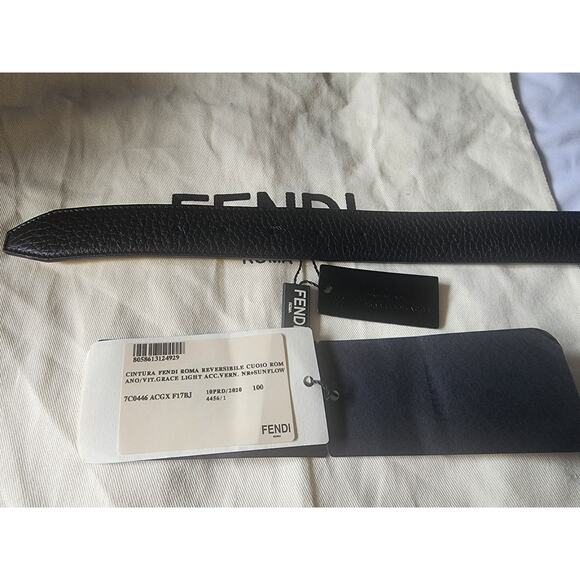 Authentic BNWT FENDI reversable mens belt w dust bag SZ 100 US 36, 38 - Picture 6 of 6